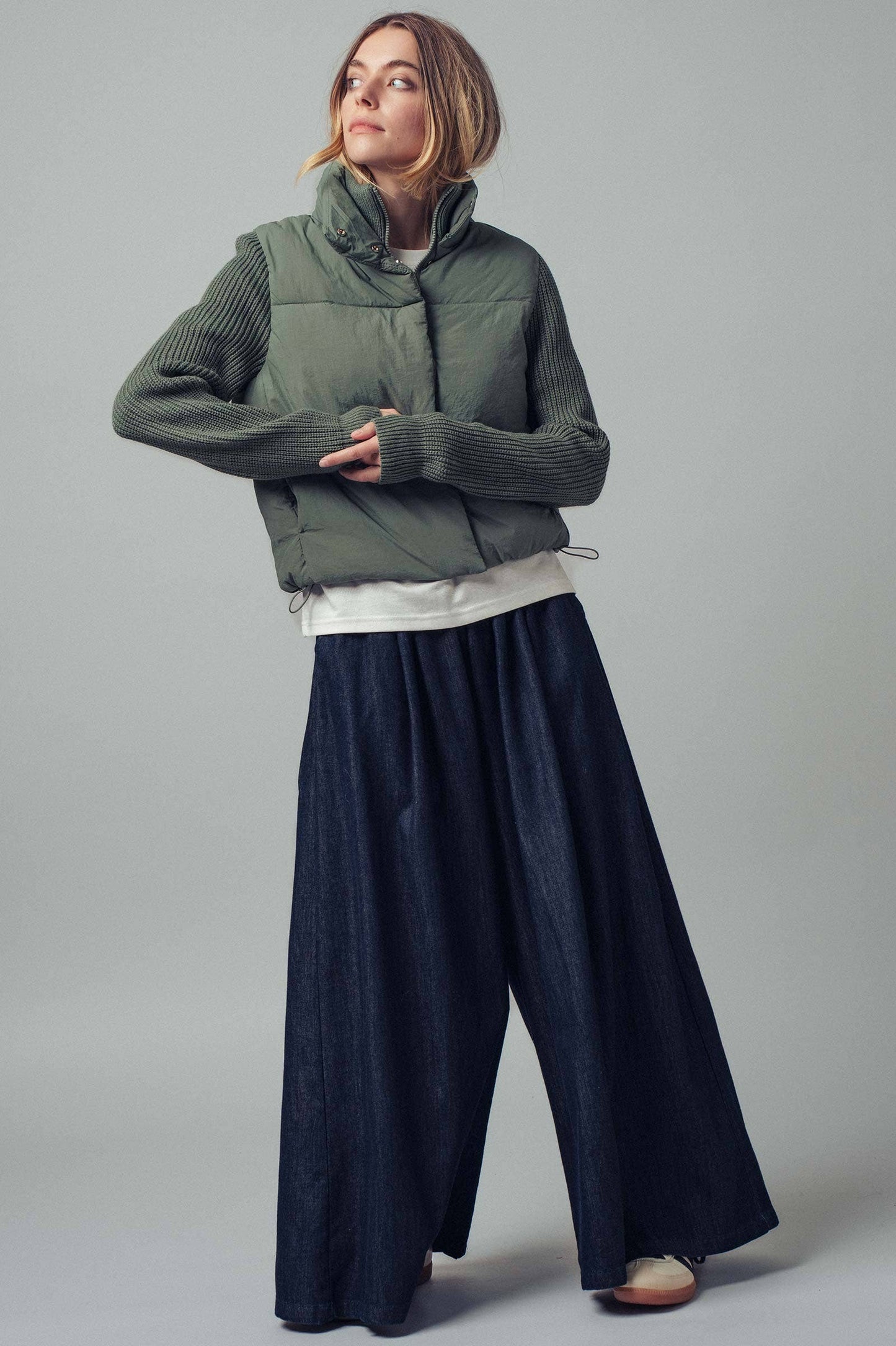 Sweater Sleeves Puffer Jacket