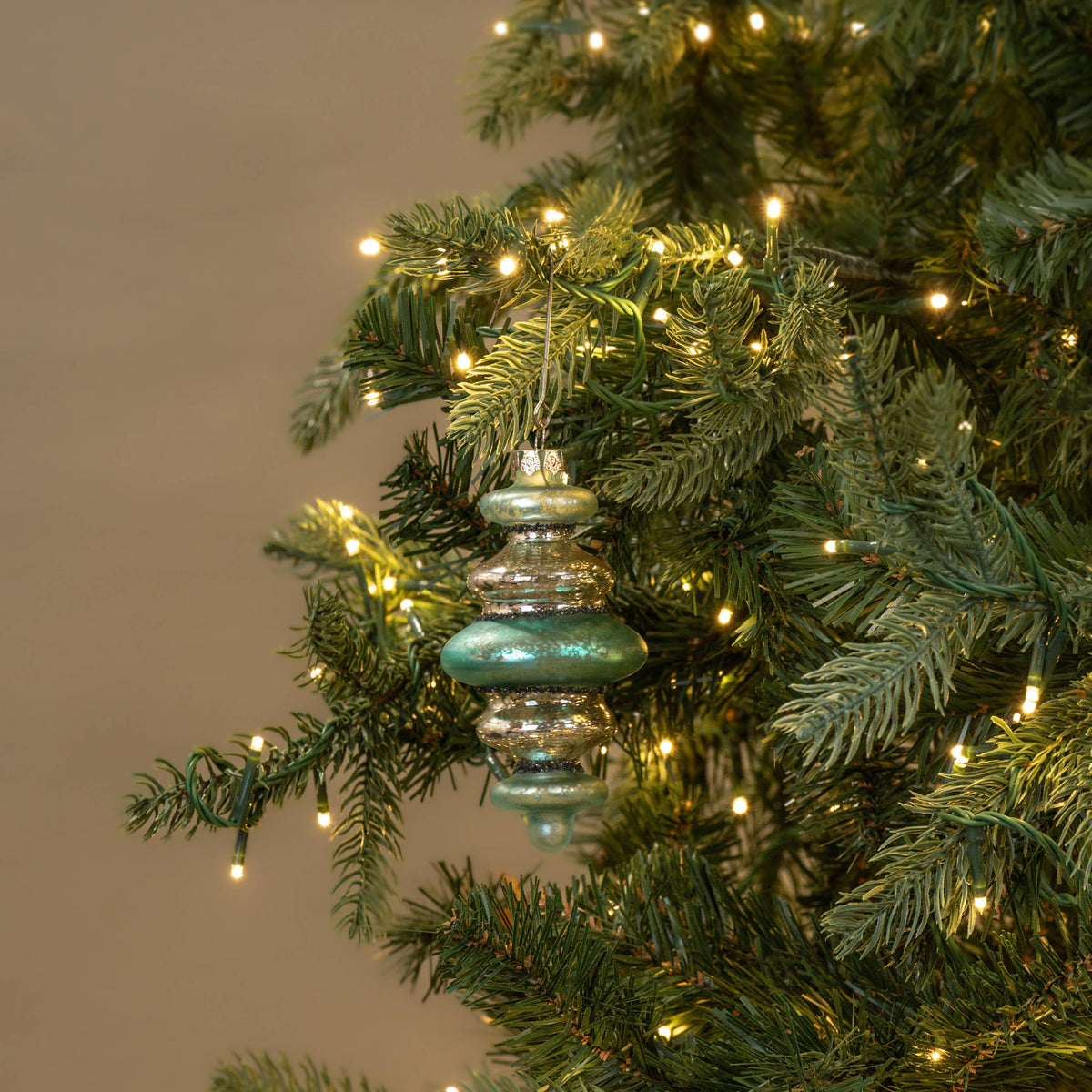 Teal & Silver Ornament
