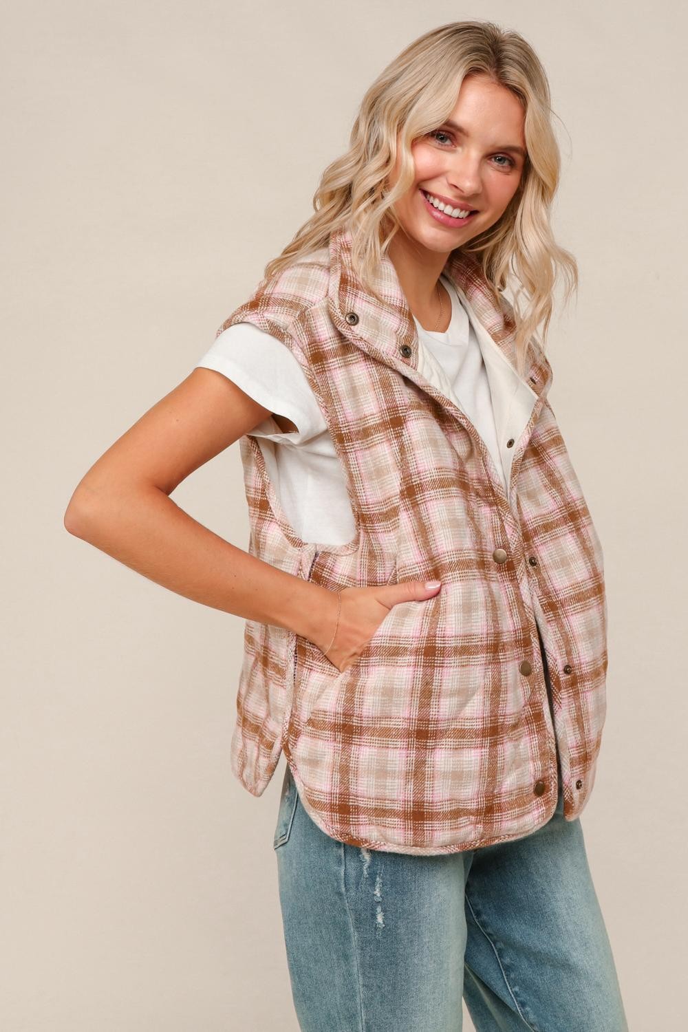 Plaid Quilted Vest
