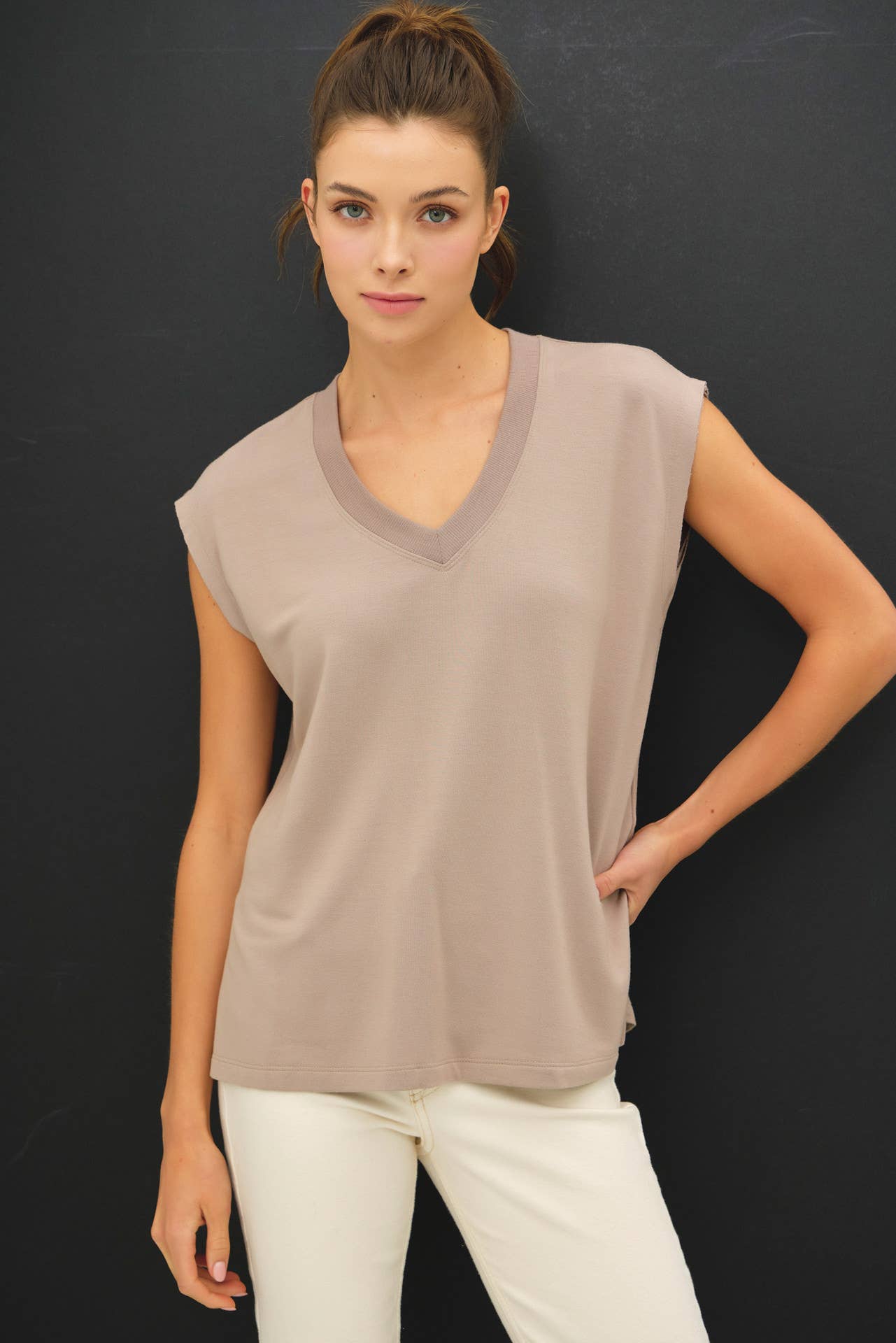 V-Neck Dolman Sleeve Top