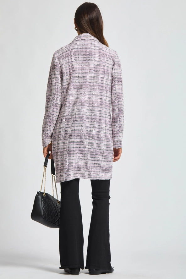 Open Front Midi Blazer | Lavender & Ivory