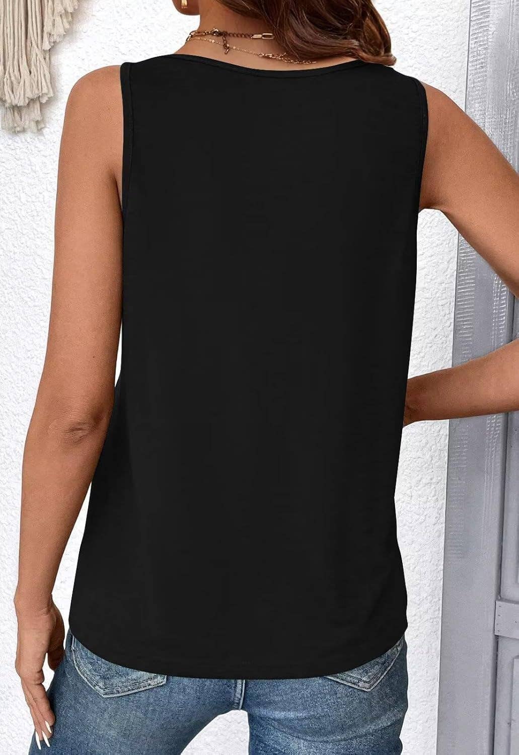 Loose Fit Solid Sleeveless Top