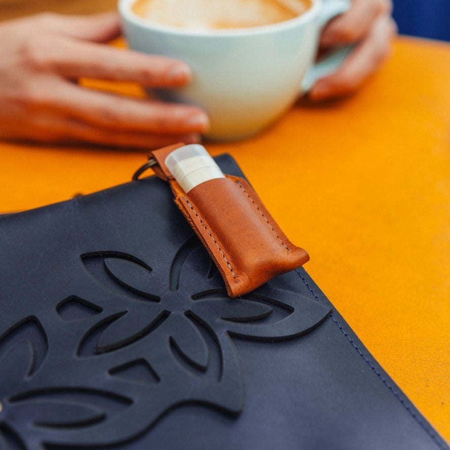 Leather Chapstick Keychain
