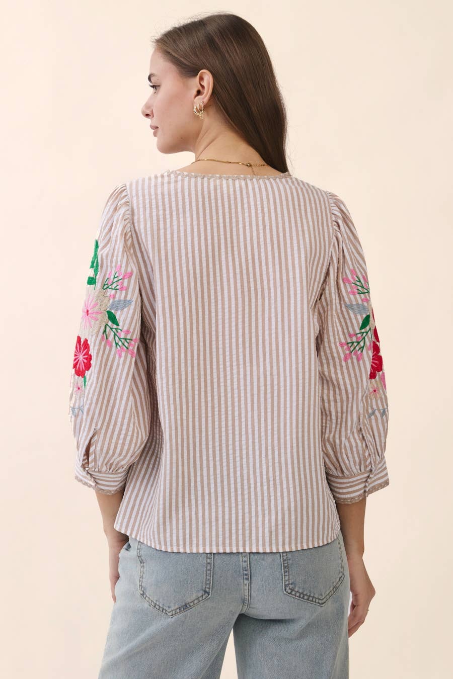 Stripe Blouse | Taupe