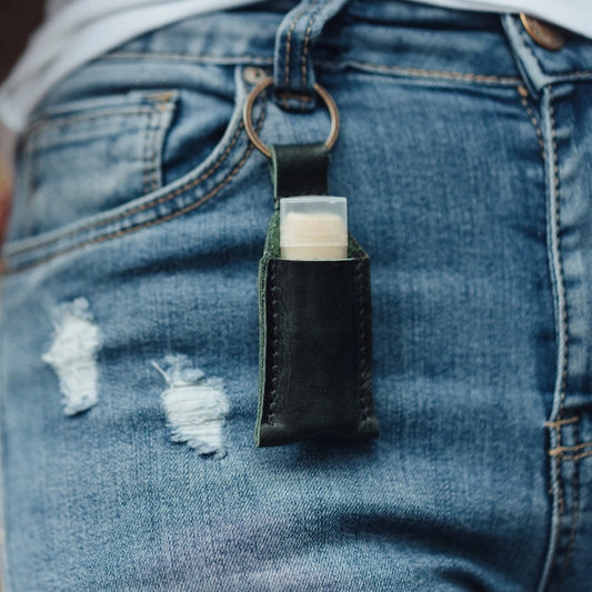 Leather Chapstick Keychain