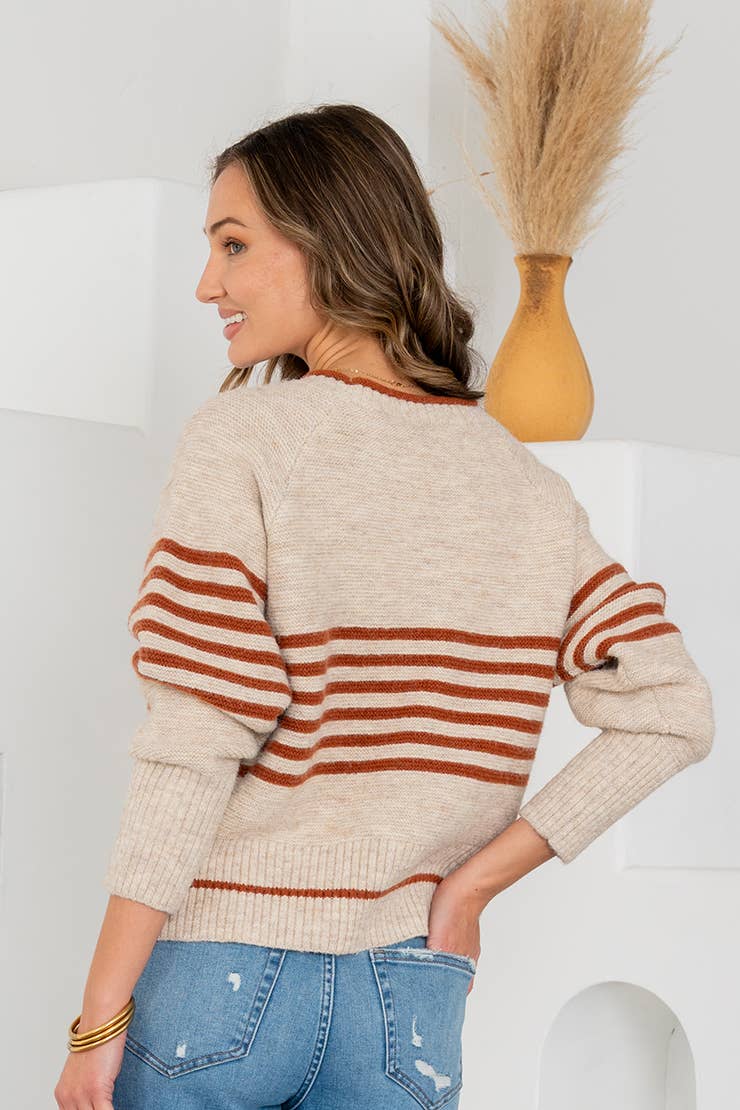 Plus Exclusive Textured Striped Sweater