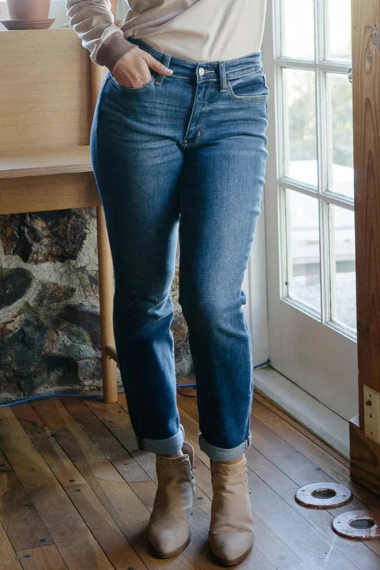 Mid-Rise | Boyfriend | Cuffed Jeans
