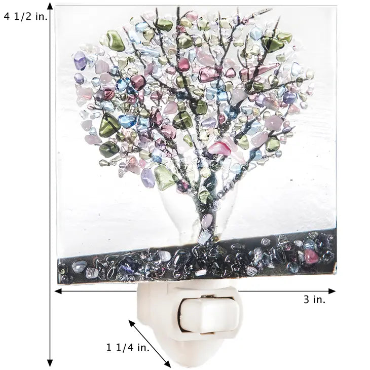 Glass Night Light | Purple Tree