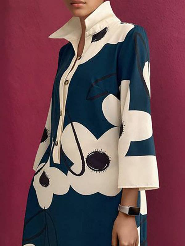 A-Line Stand Collar Mini Dress