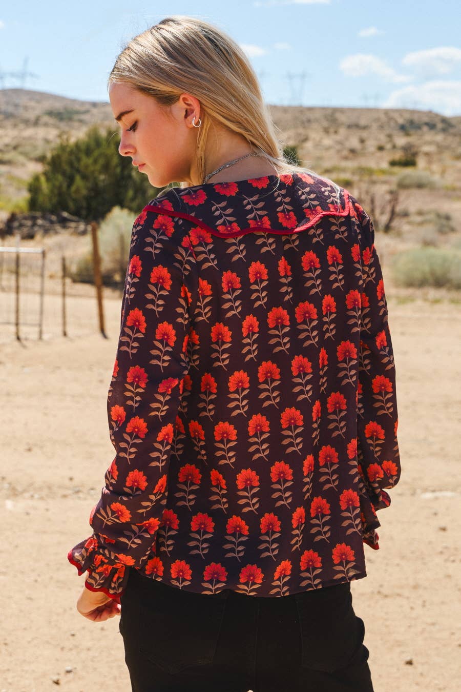 Floral Jacquard Blouse