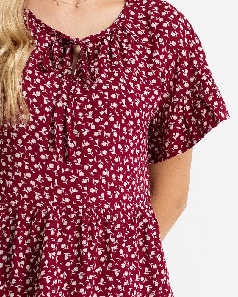 Floral Print Peplum Blouse