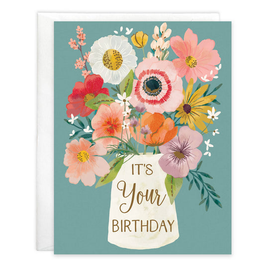 Birthday Greeting Card - Flower Vase