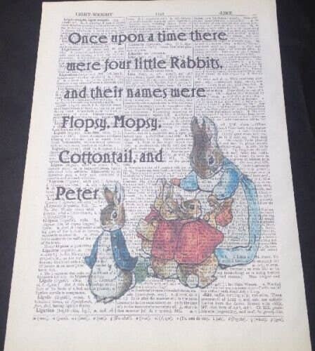 Beatrix Potter Dictionary Wall Art Print | Quirky Wall Art