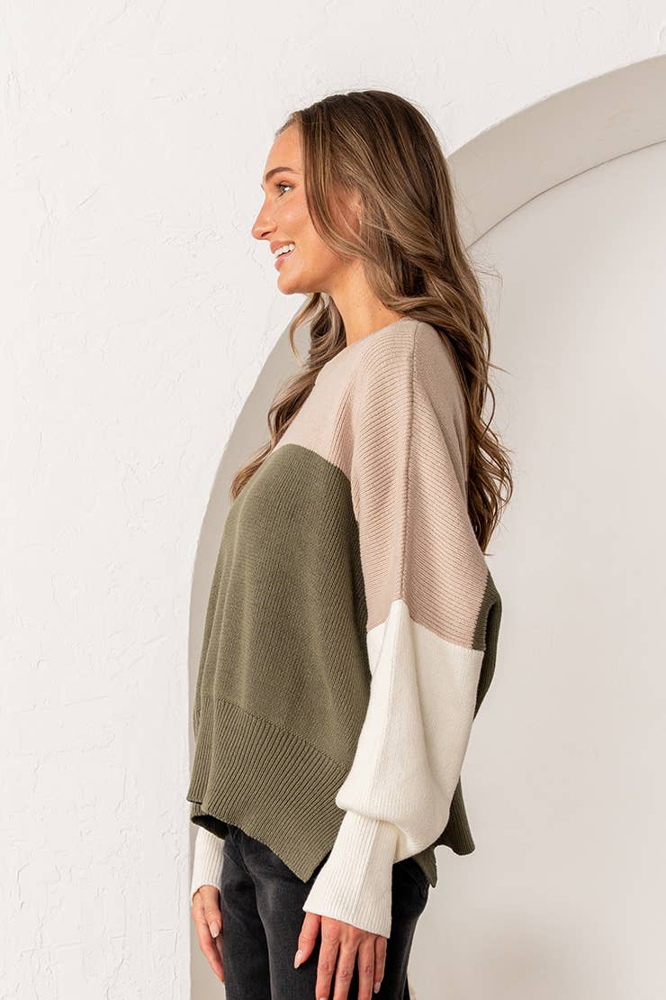Oversized Color Block Sweater
