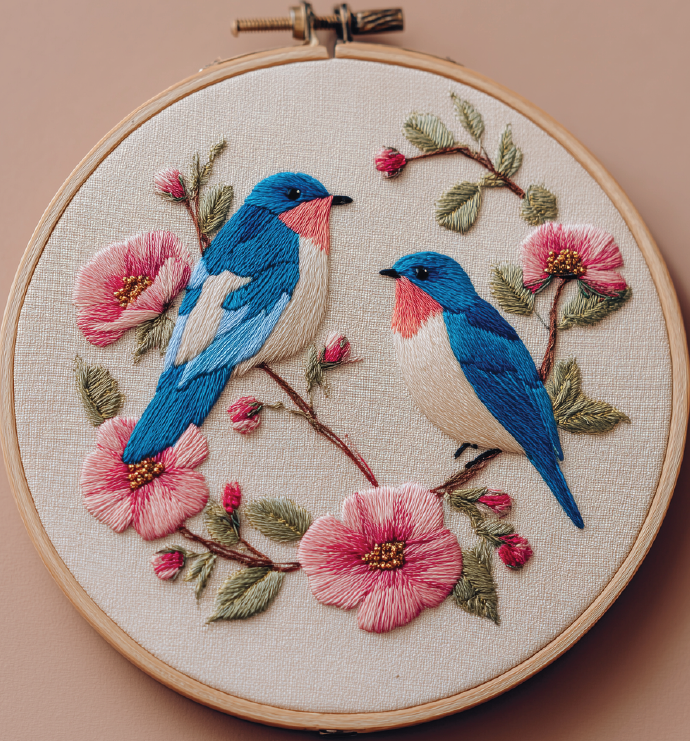 Embroidery Kit | Blue Birds