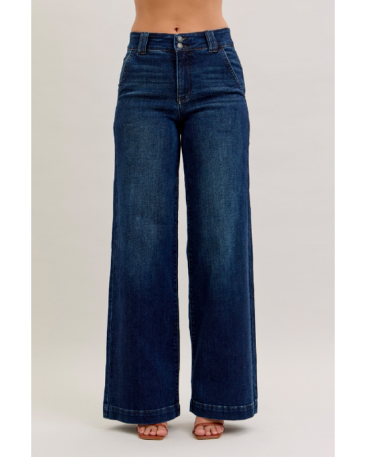 High Waist | Wide Leg | 3 Inseam Trouser Jean
