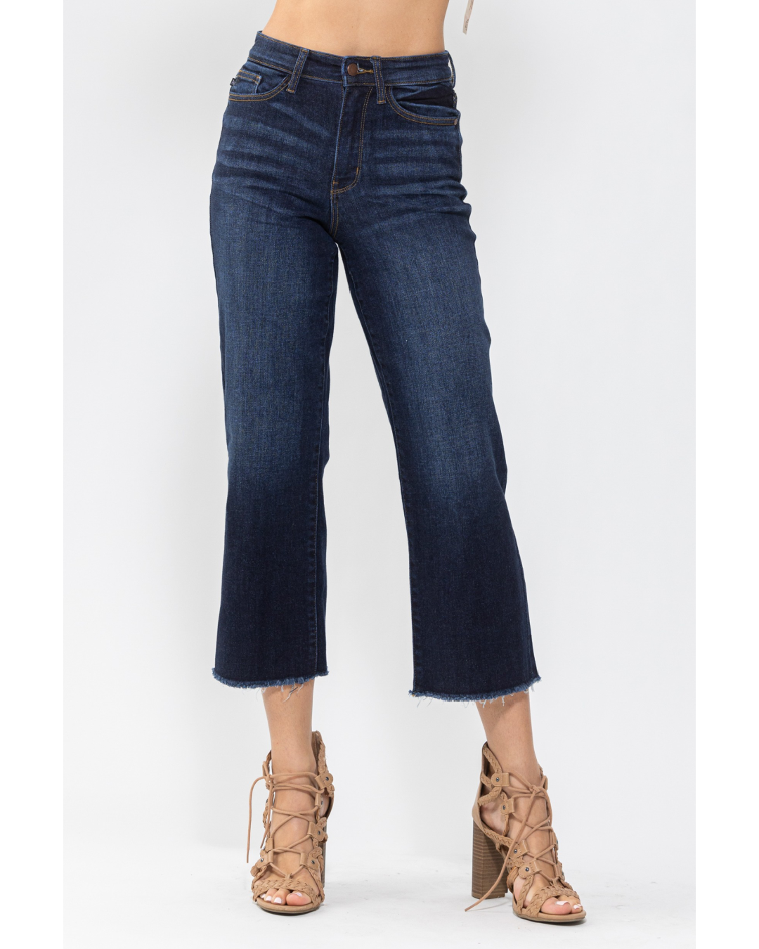 High Waist | Wide Crop | Dark Wash Jeans