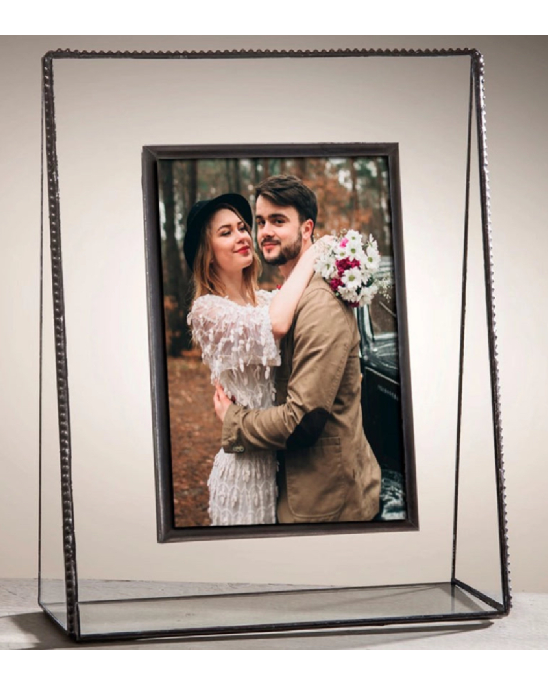 Beaded Clear Glass Picture Frames
