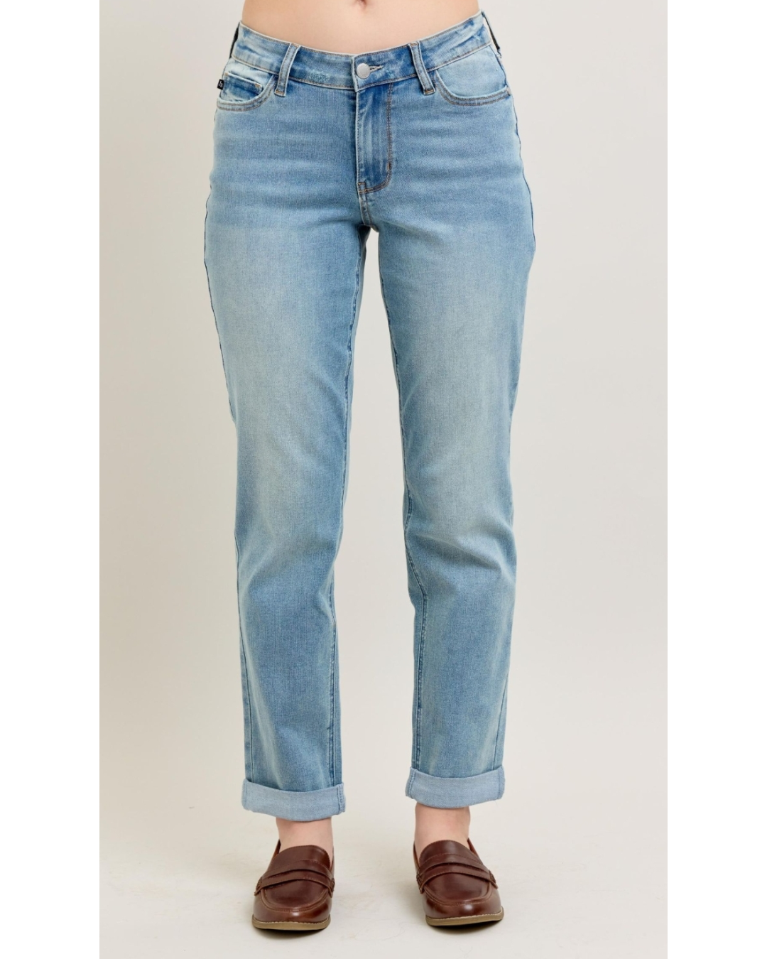V-Front | Boyfriend | Cool Denim Cuff Jeans