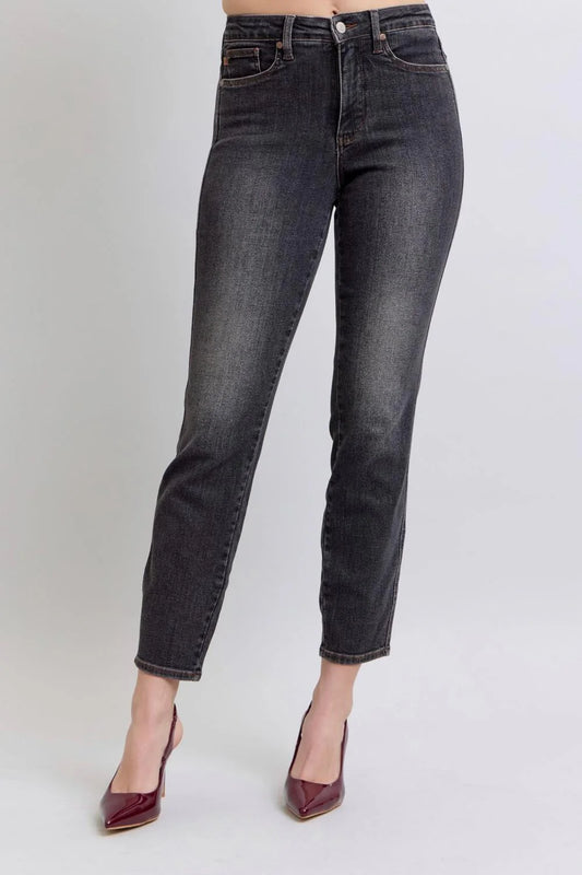 Mid-Rise | Slim | Tummy Control Black Jeans