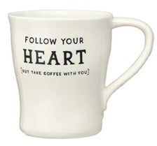 Stoneware Mug with Wax Relief Coffee Saying