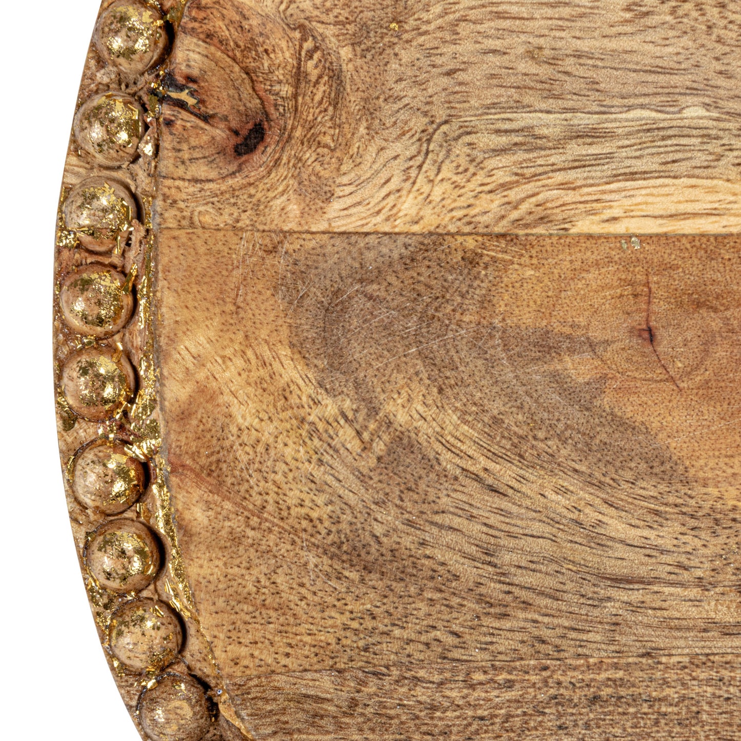 Mango Wood Tray with Wood Beads