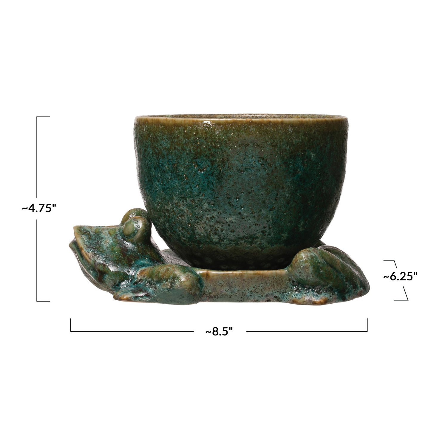 Stoneware Planter with Frog Base