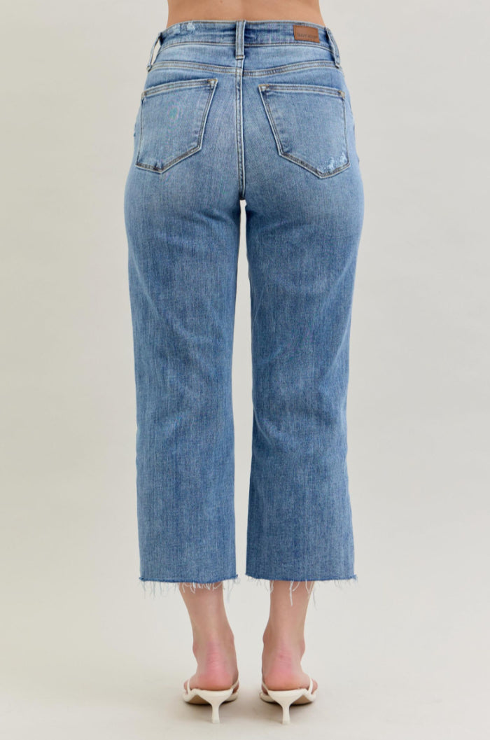 High Waist | Wide Crop | Destroyed Jeans