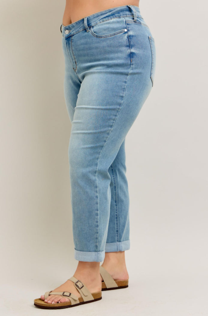 V-Front | Boyfriend | Cool Denim Cuff Jeans