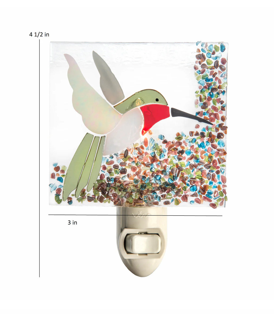 Glass Night Light | Hummingbird