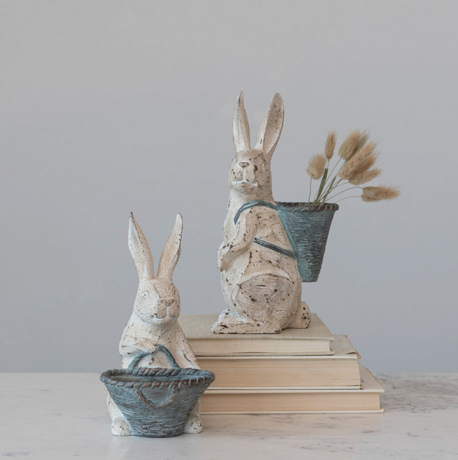 Resin Rabbit with Basket