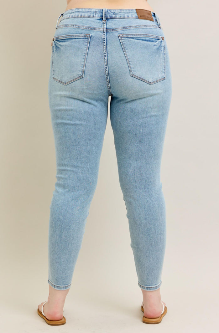 Mid-Rise | Skinny | Tummy Control Vintage Wash Jeans