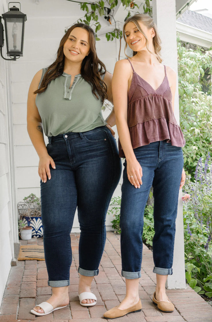 High Waist | Boyfriend | Dark Wash Jeans