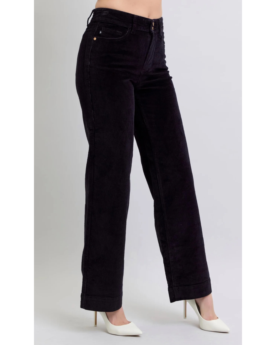 High Waist | Wide Leg | Corduroy Black