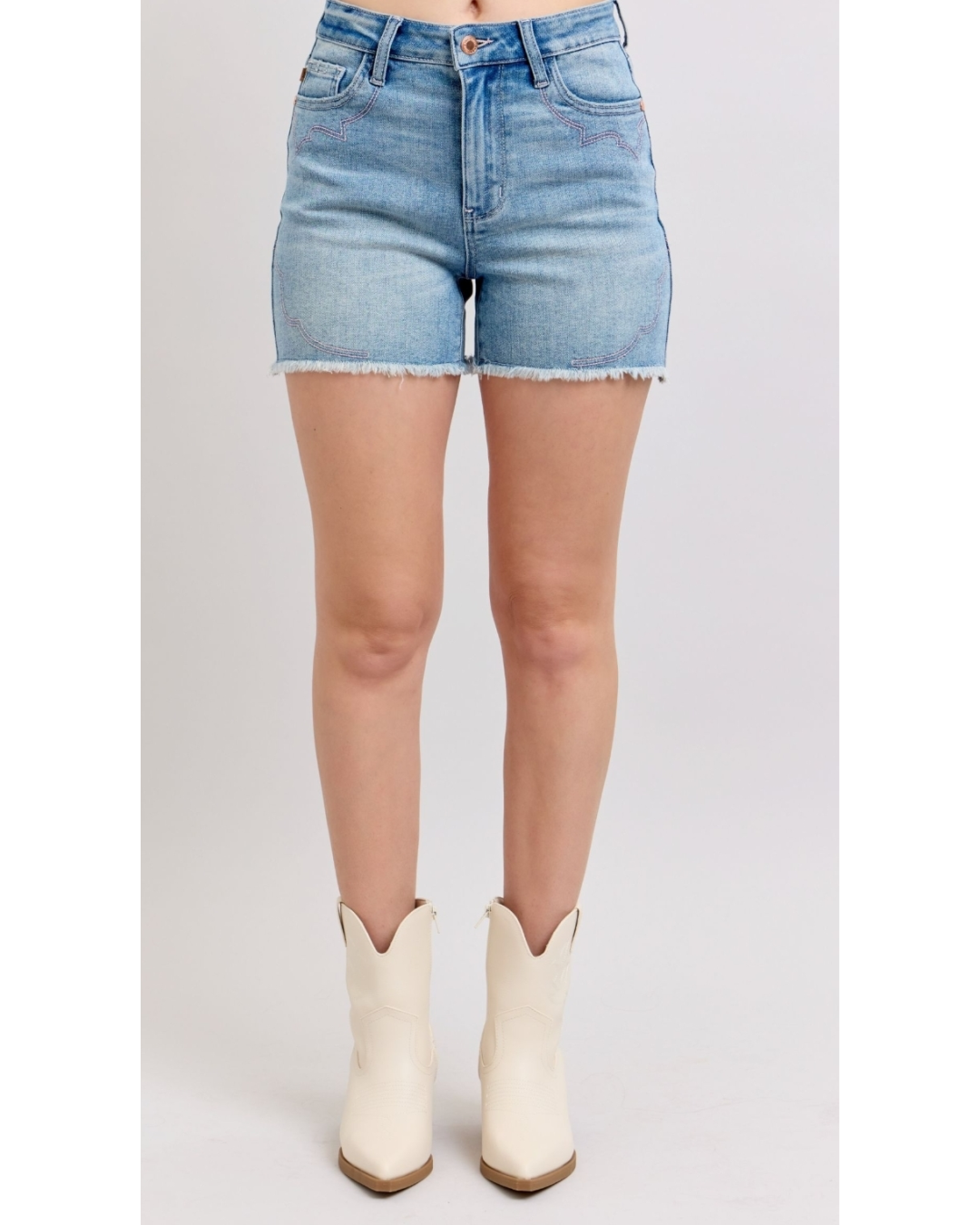High Waist | Western Embroidery Cut Off Shorts