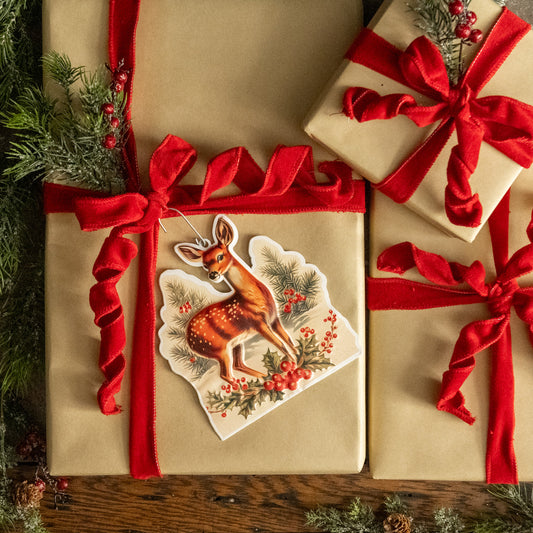 Fawn with Holly Ornament