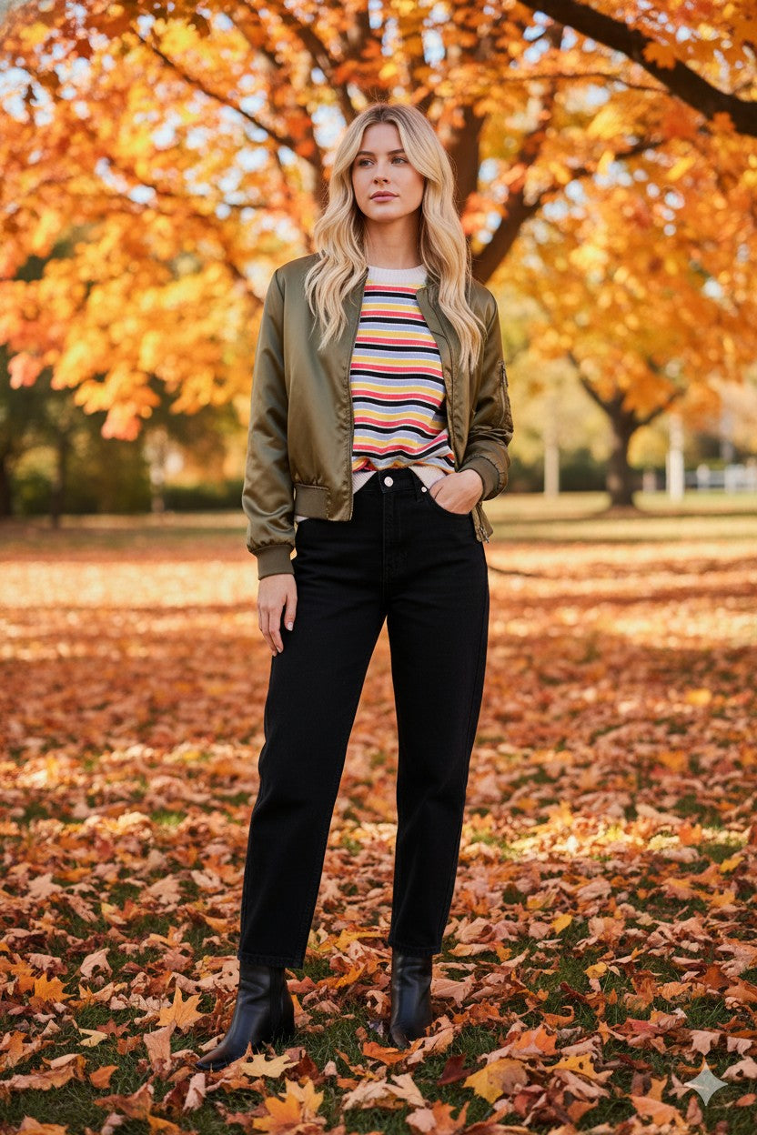 Rainbow Striped Knit Sweater