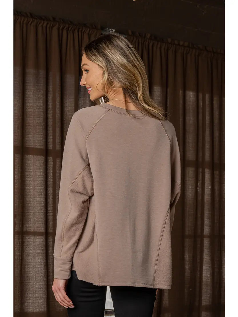 Plus Exclusive | Reverse Cover Stitch Detail Top