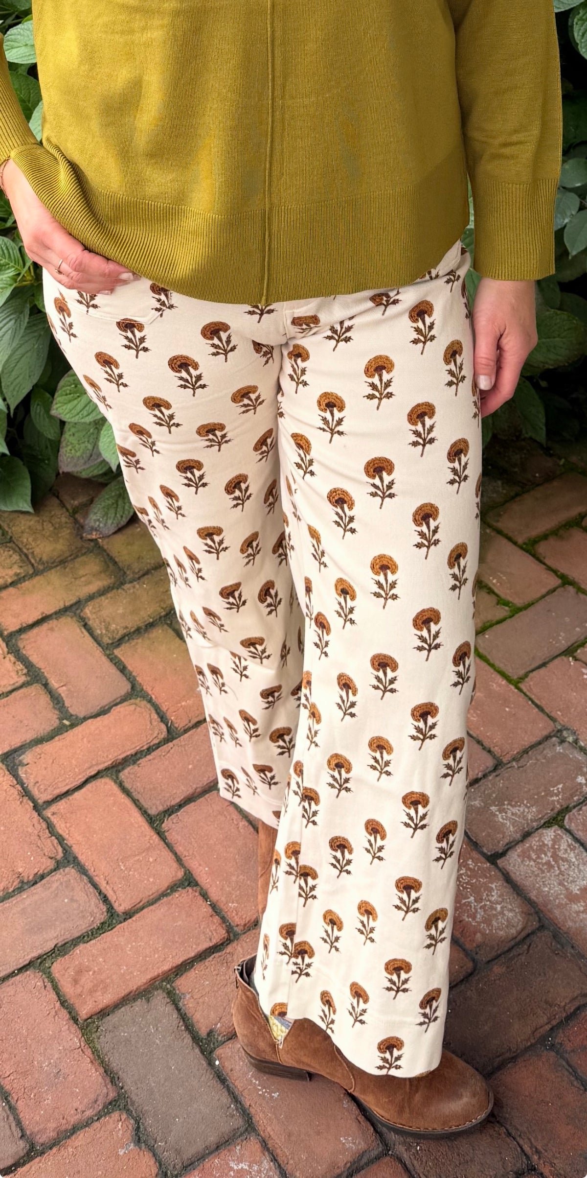 Vintage Floral Wide Leg Pants