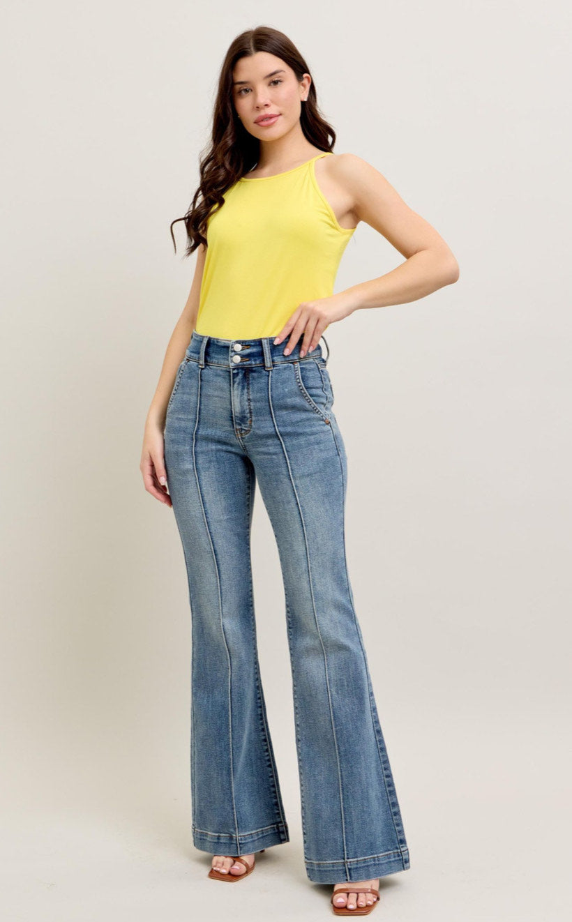 High Waist | Trouser Flare | Front Seam Jeans
