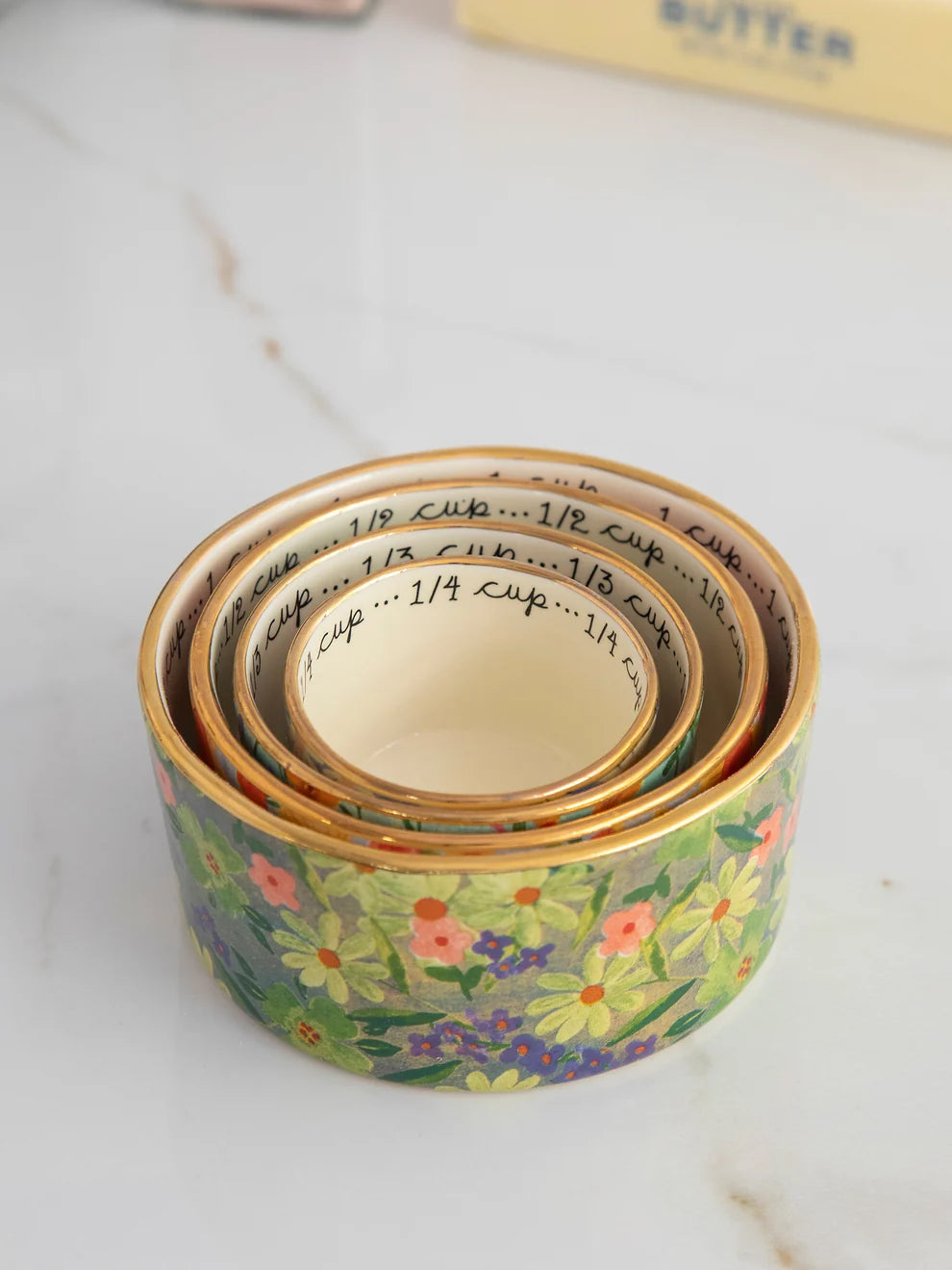 Ceramic Nesting Measuring Cups | Multi Floral