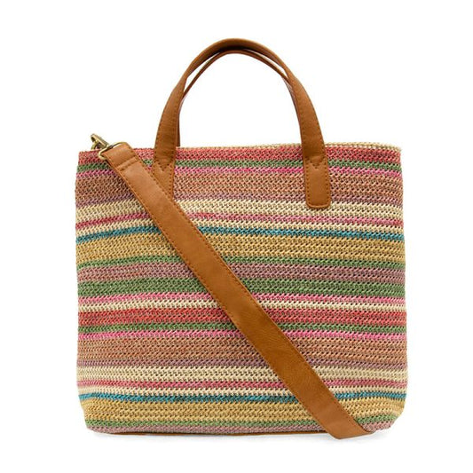 Lucy Large Straw Convertible Crossbody Tote