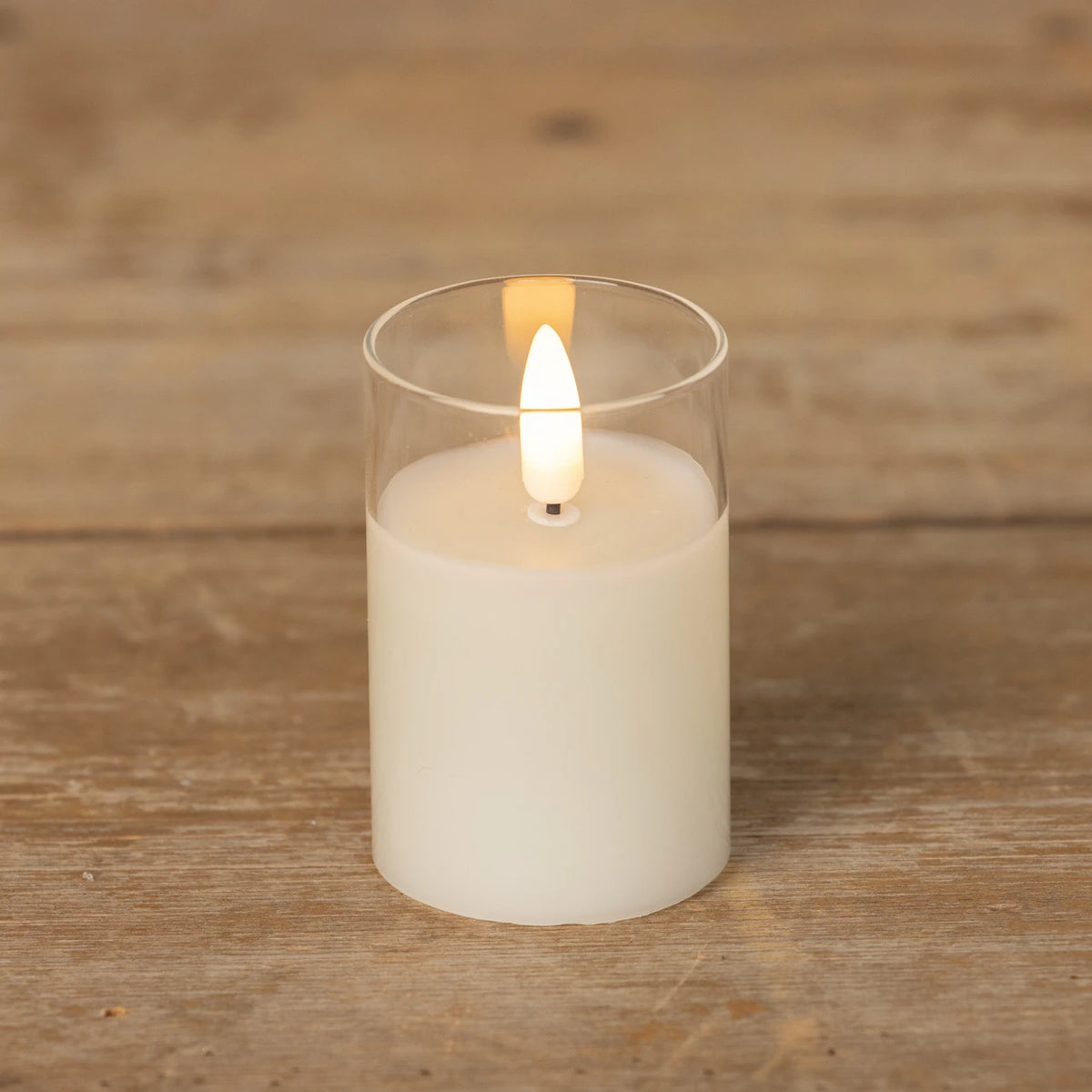 3" Glass 3D Flame Candle