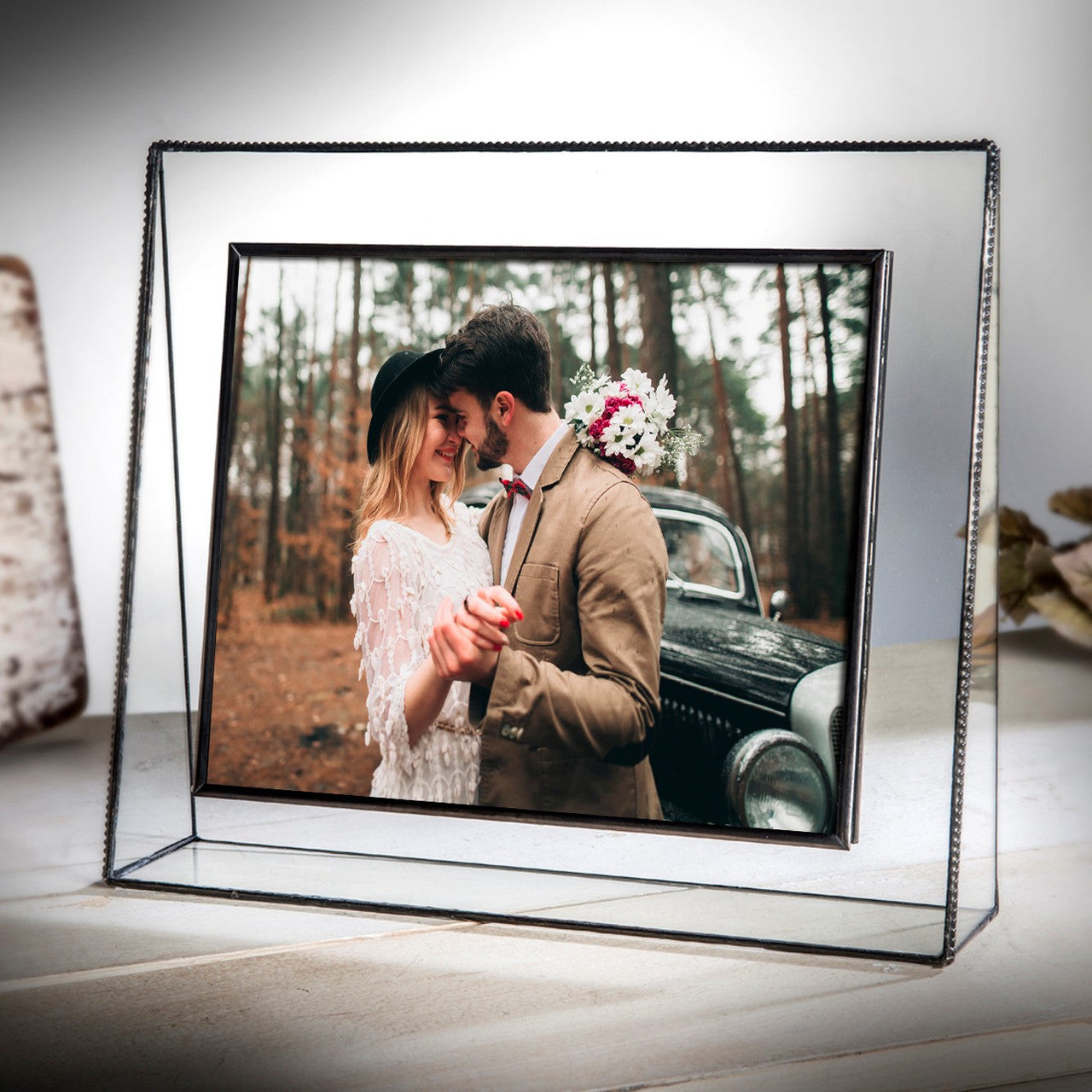 Beaded Clear Glass Picture Frames