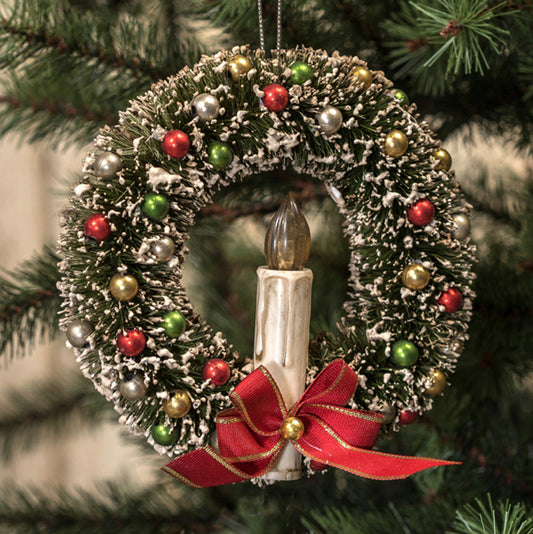 Bottlebrush Wreath with Candle
