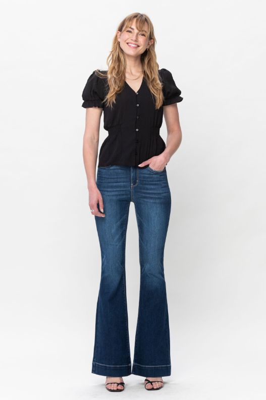 High Waist | Trouser Flare | 2" Hem Jeans