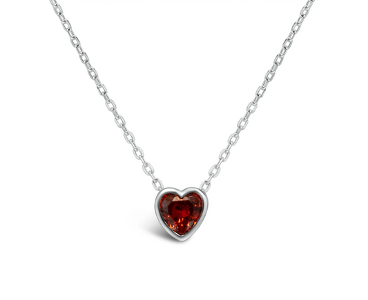Bezel Heart Necklace