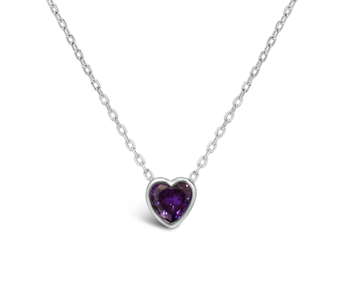 Bezel Heart Necklace