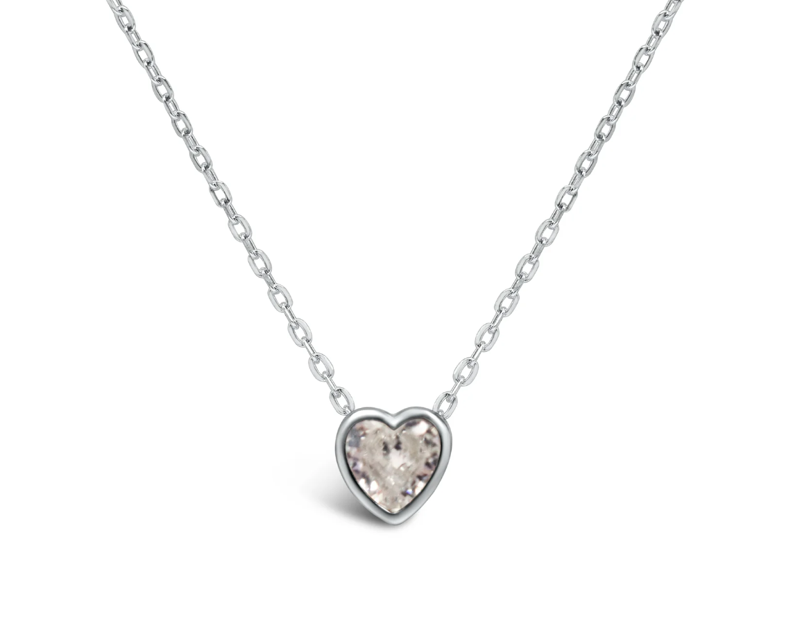 Bezel Heart Necklace