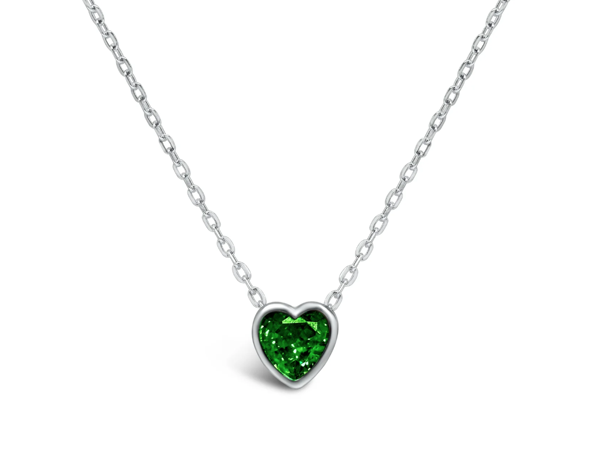 Bezel Heart Necklace